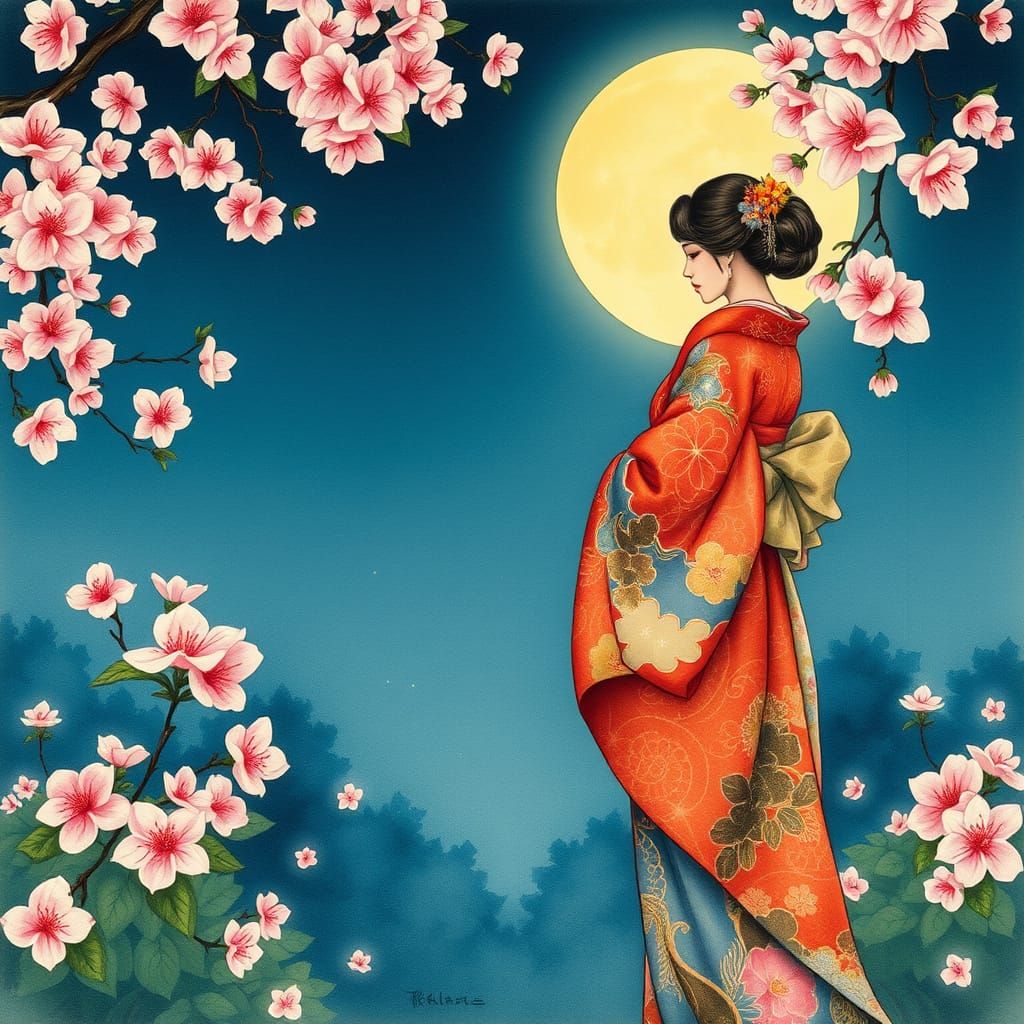 A flowers under a moonlight