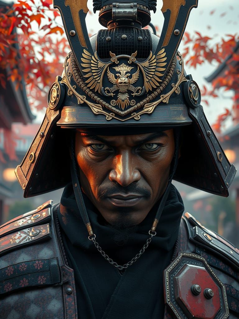 Samurai in Kyoto: Hyperdetailed Autumn Portrait