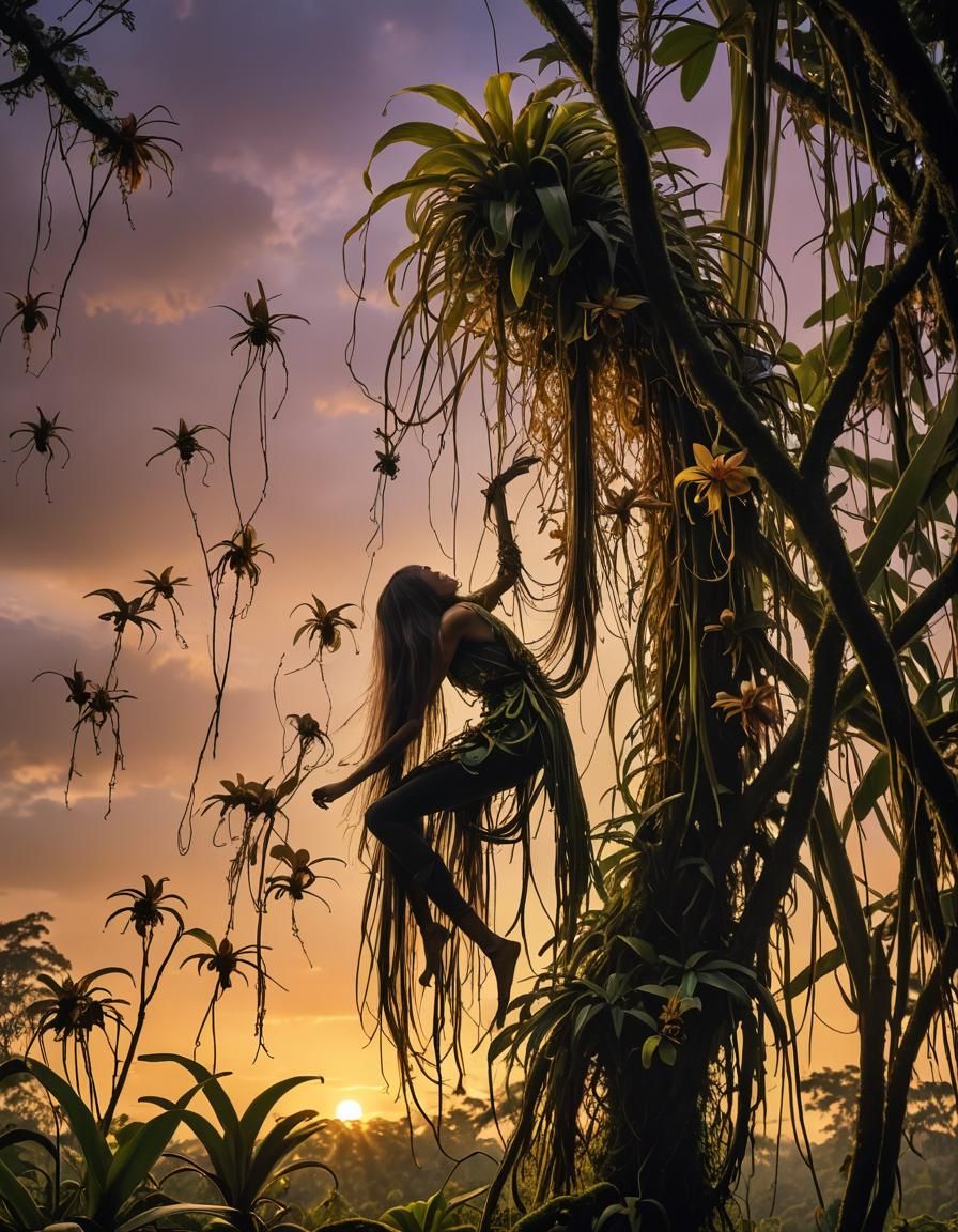 Mystical Bulbophyllum Binnendijkii Flower at Sunset