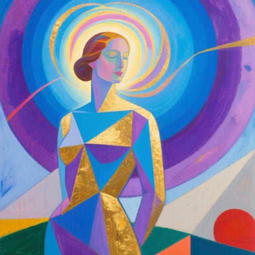 Radiant Soul in Geometric Form, Kandinsky Style