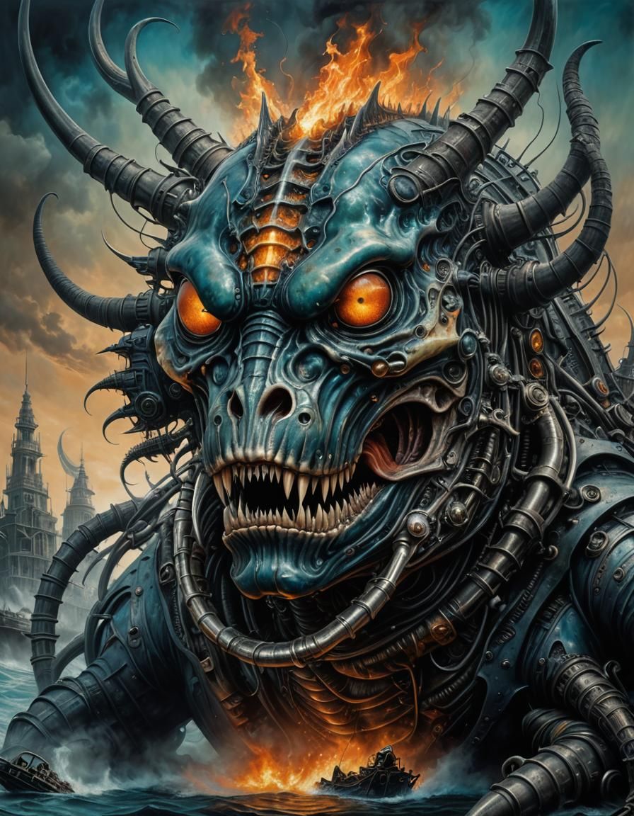 Cod Monster's Heartbreak: A Giger-esque Grotesque