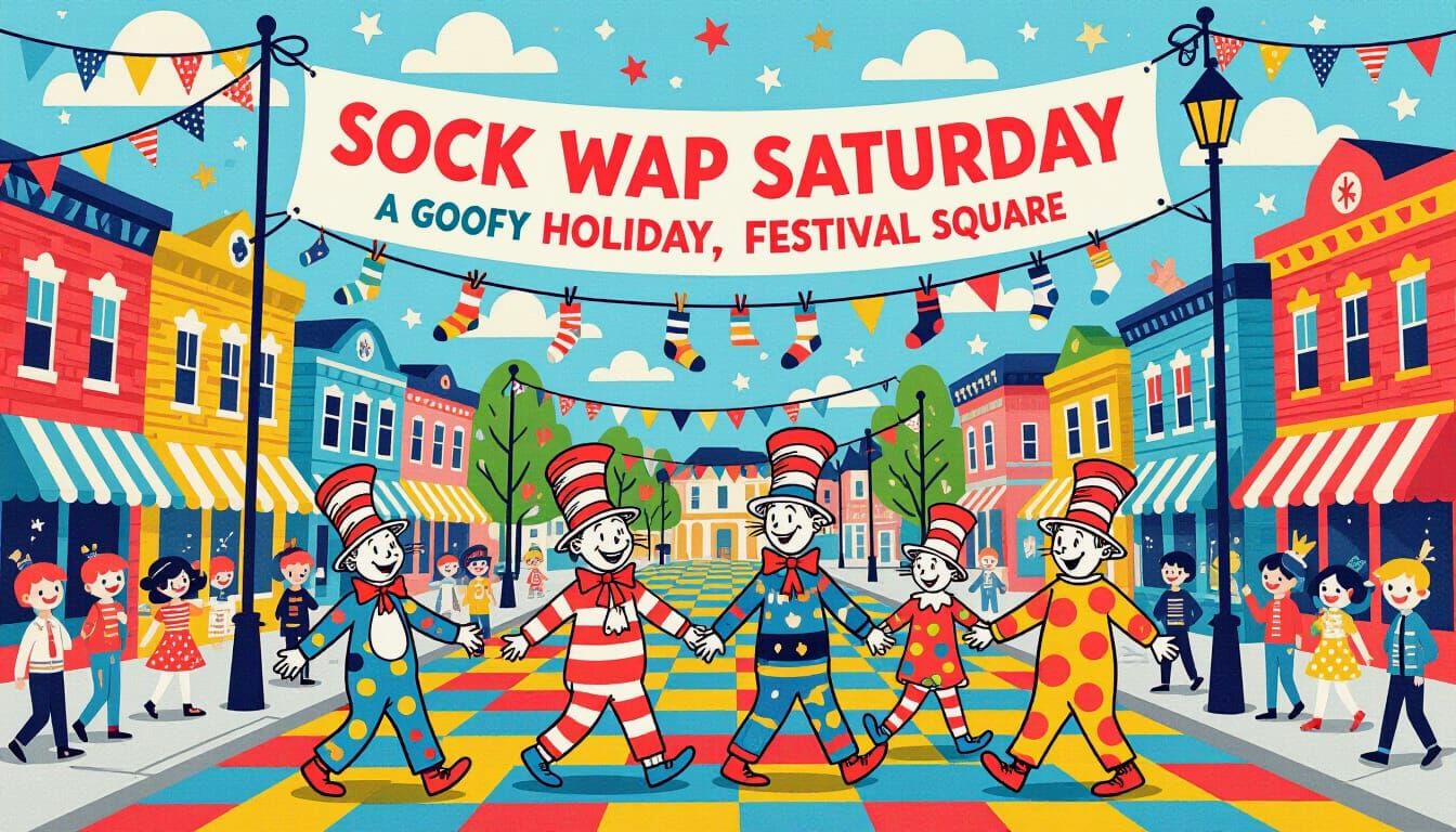 Sock Swap Saturday Festival: Whimsical Cartoon Art