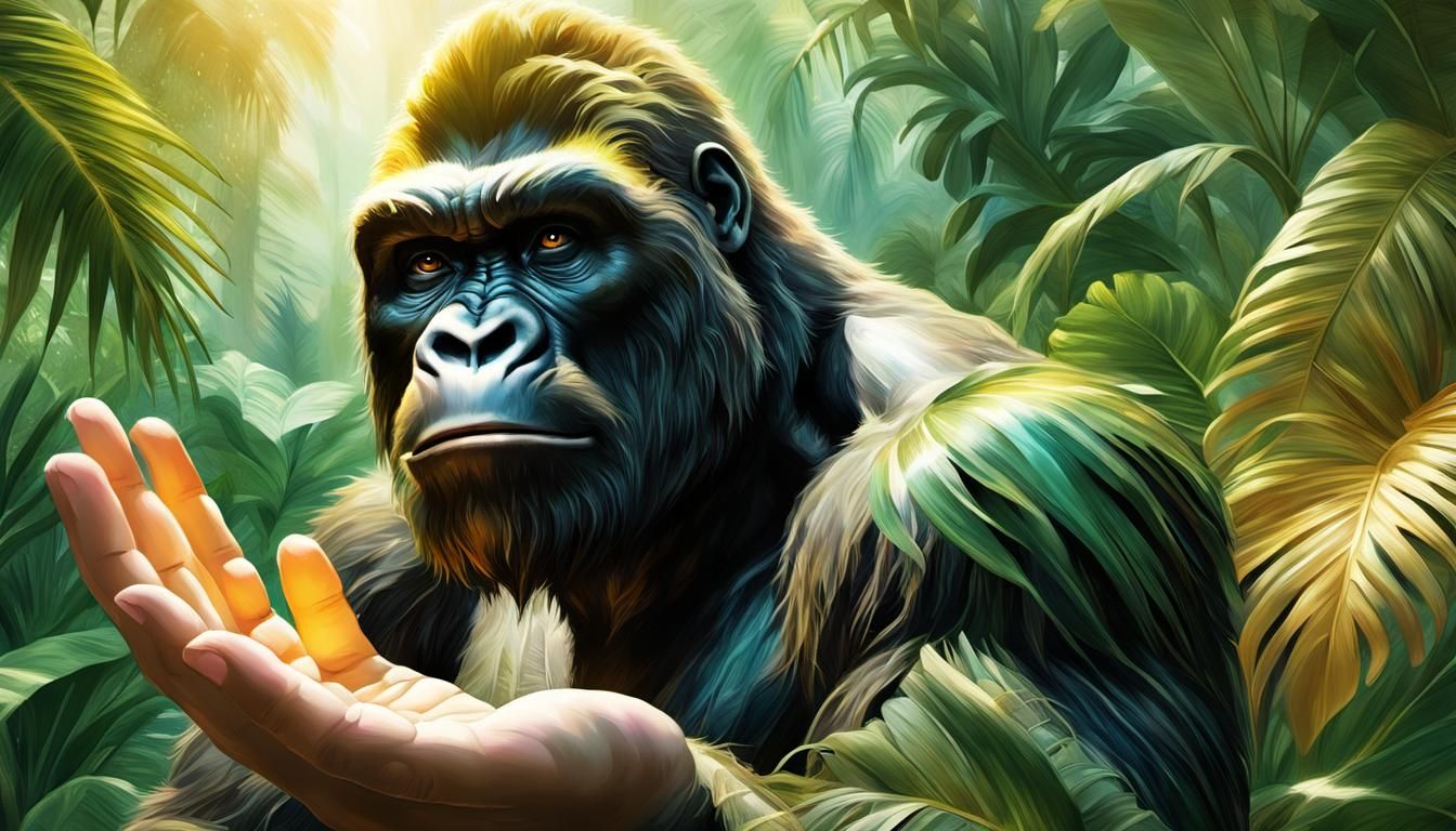 King Kong Holds a Fairy: Vivid Digital Art