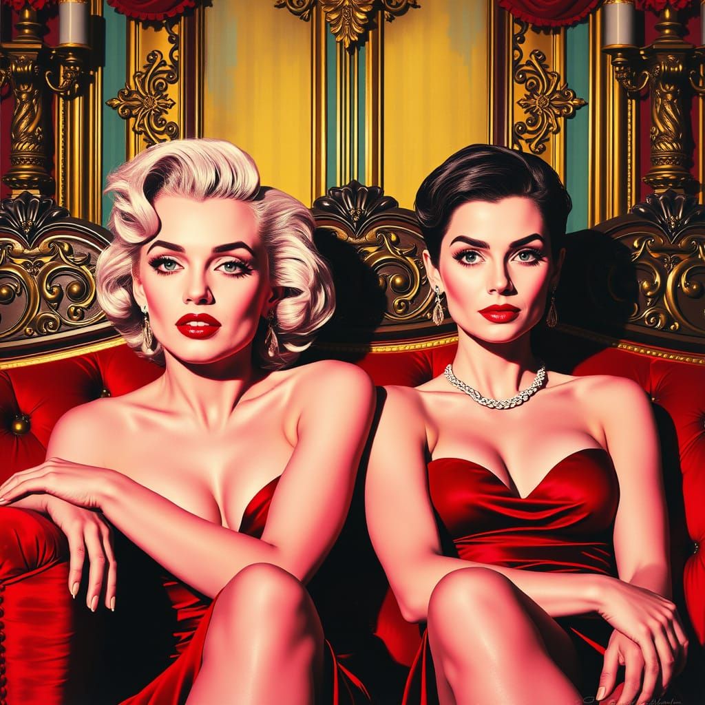 Vintage Hollywood Goddesses Sit Pretty in Pop Art Style
