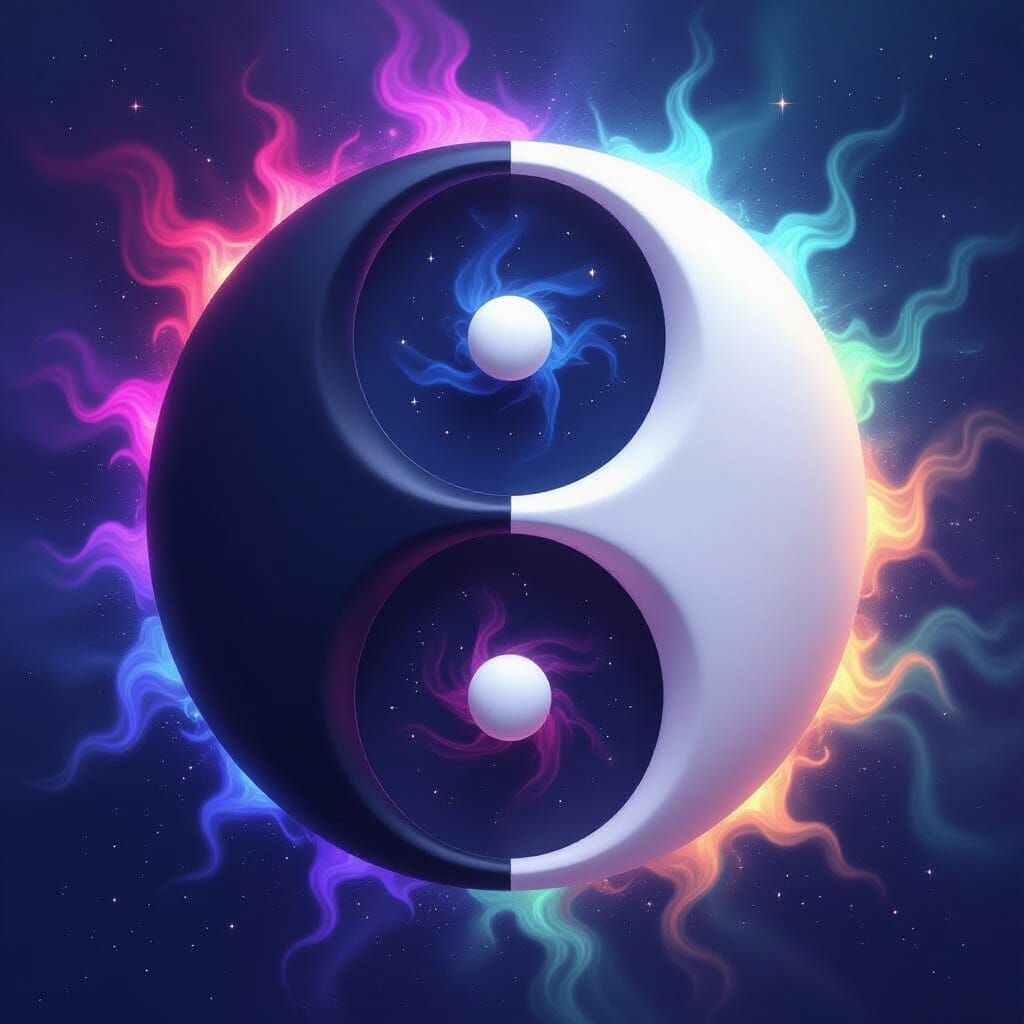 Cosmic Yin Yang Symbol of Divine Unity