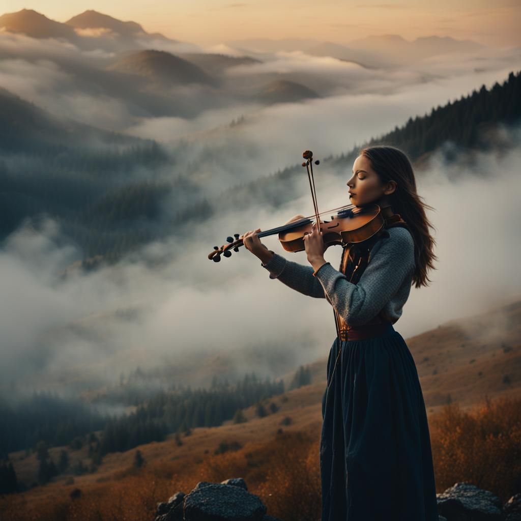 Ethereal Moment Captured on Misty Mountain Peak