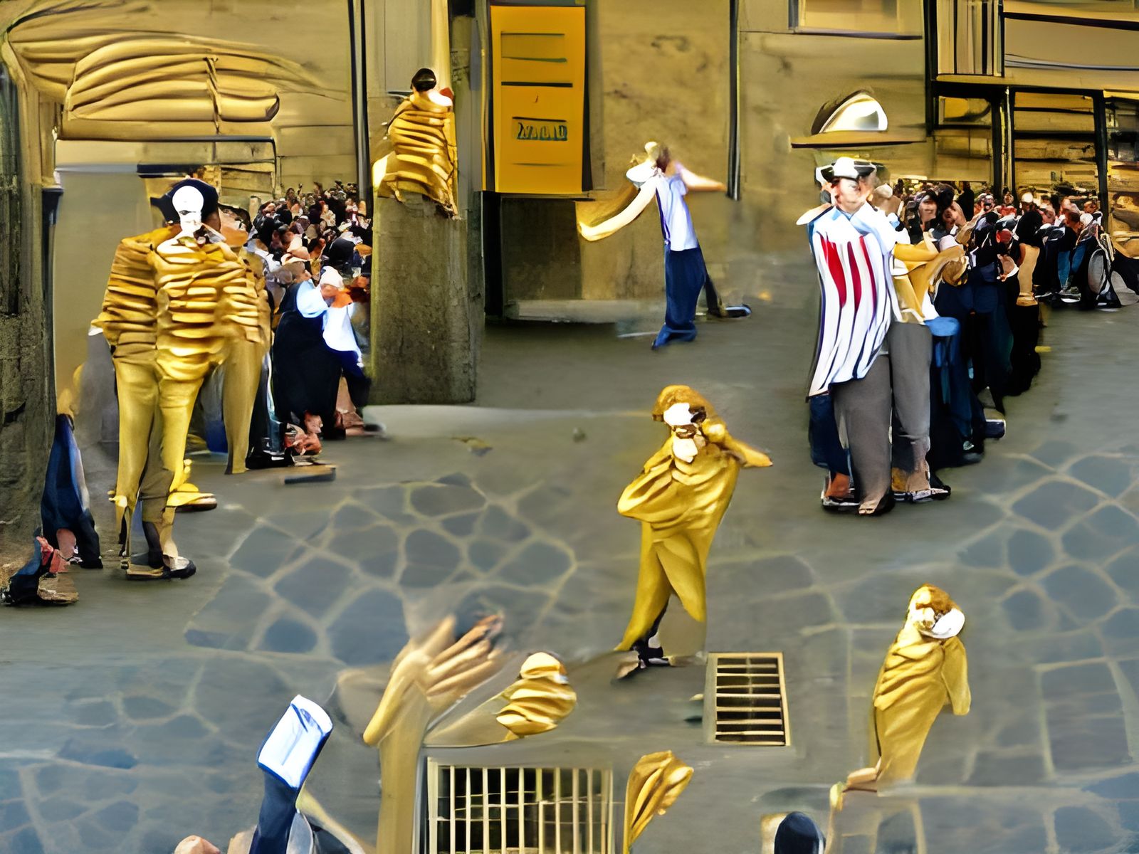 Street Mimes in Florence Draw a Crowd