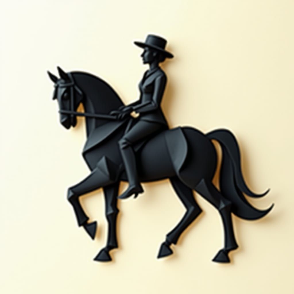 Elegant Origami Horse and Rider Papercraft