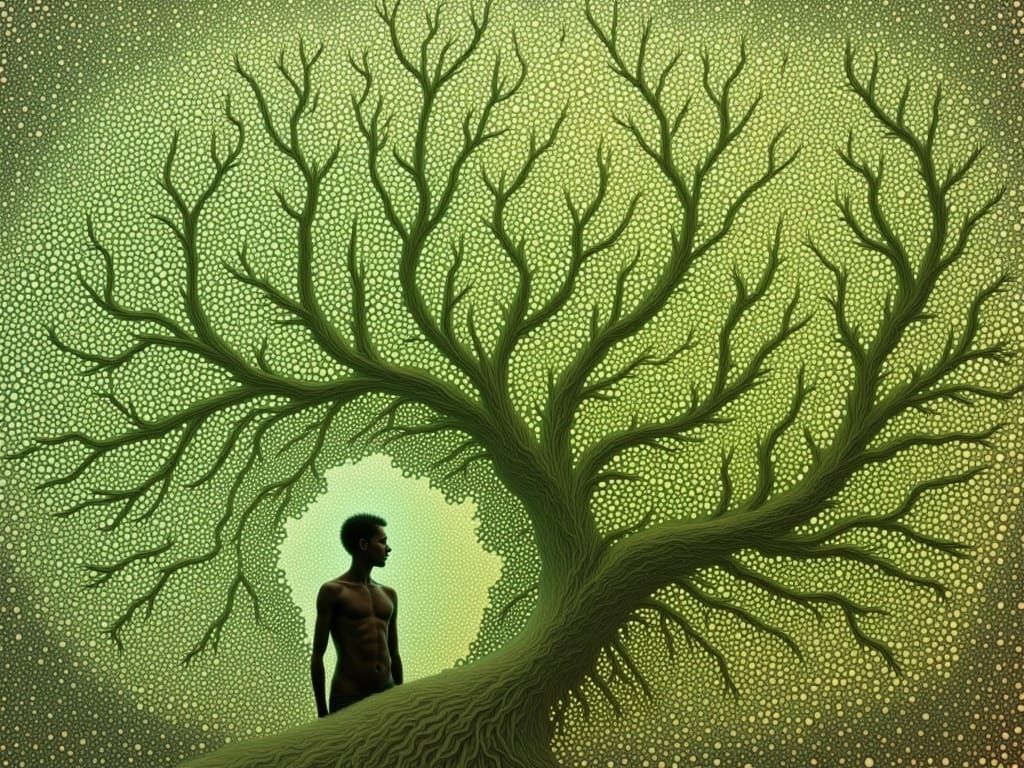 Surrealistic Portrait of a Man in a Backlit Splash of Water