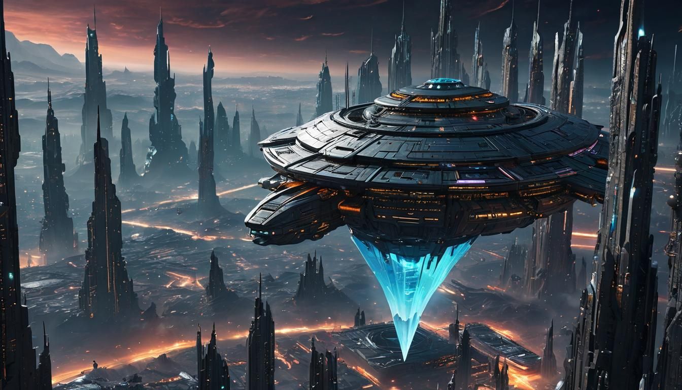 Galactic Metropolis in 8K Hyperrealism