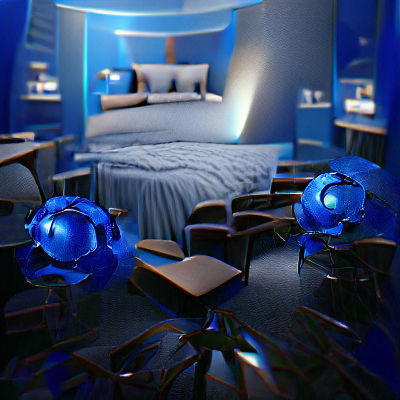 AI Generated Blue Room Concept Render