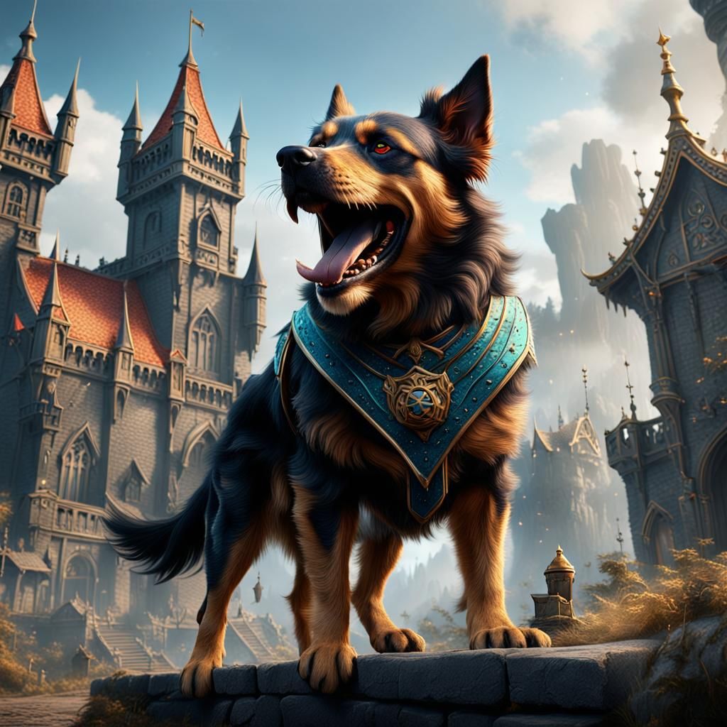 Dog Barks at King: Fantasy Concept Art
