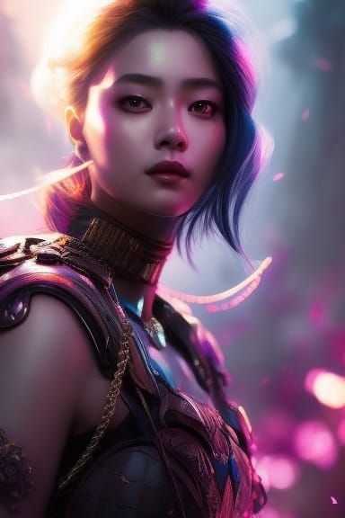 Cyberpunk Portrait of a Girl in Biopunk Style