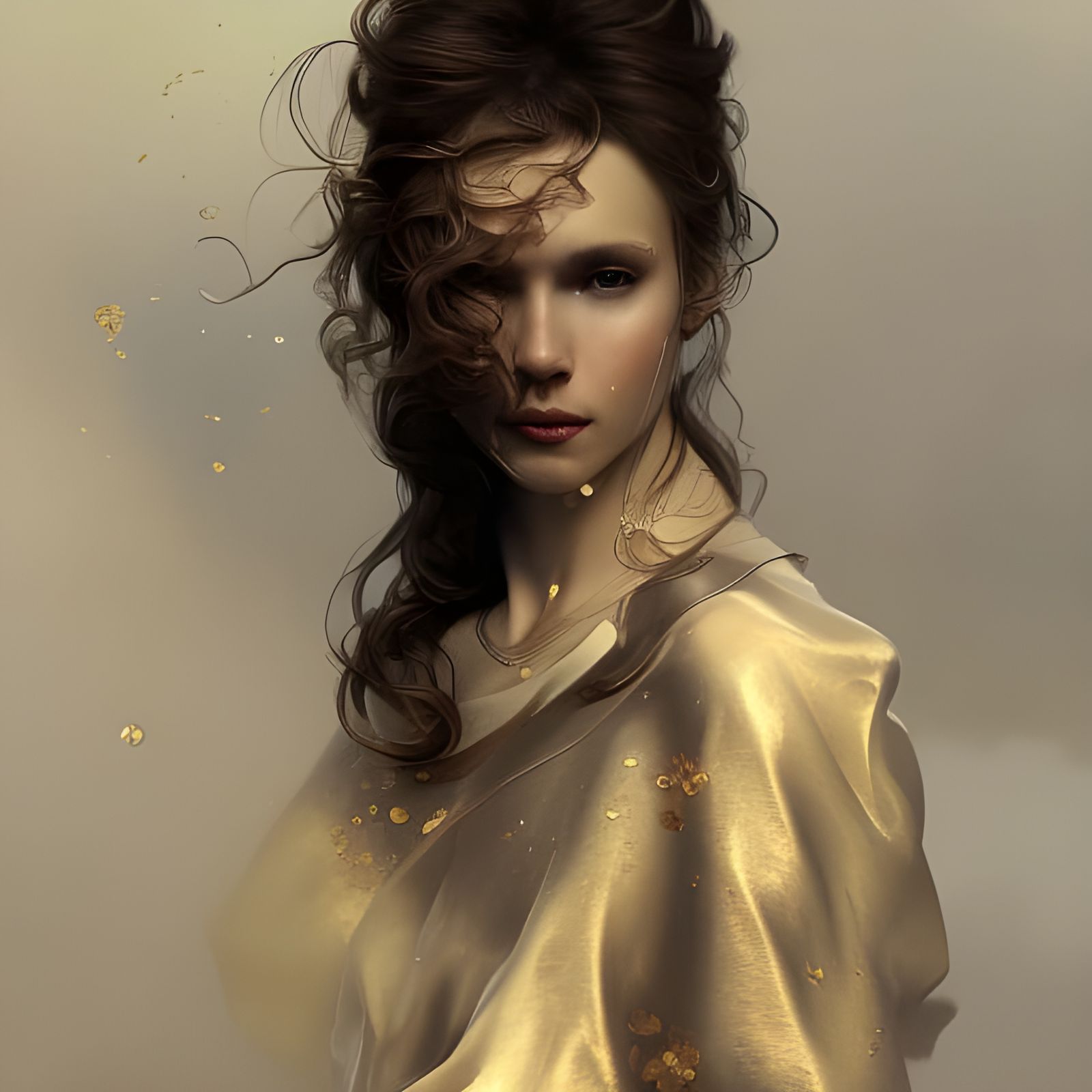 Girl with Gold Medal: Hyperdetailed Digital Portrait