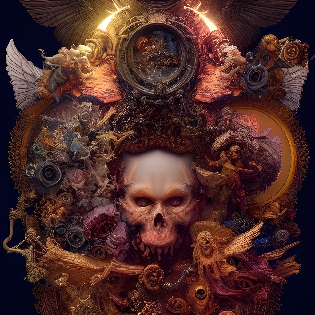 Angels and Demons in Ornate, Hyperrealistic Style