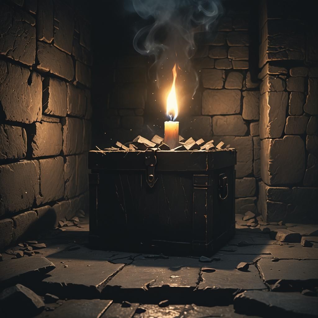 Mysterious Box with Smoke: Gothic Concept Art