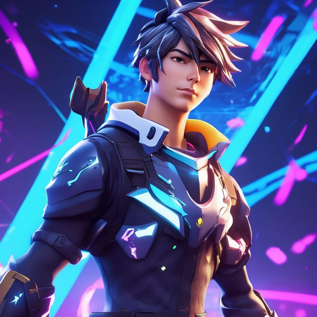 Anime Boy Fortnite Character in 3D