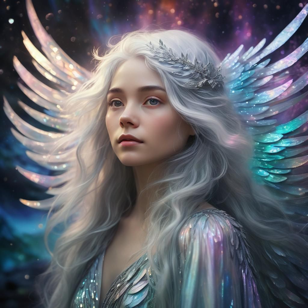 Surreal Dream Goddess Emerges from Vibrant Aurora