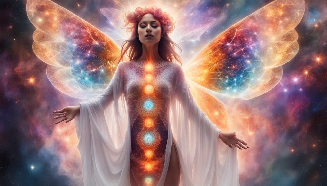 Celestial Angel: Kundalini Awakening in Sacred Geometry