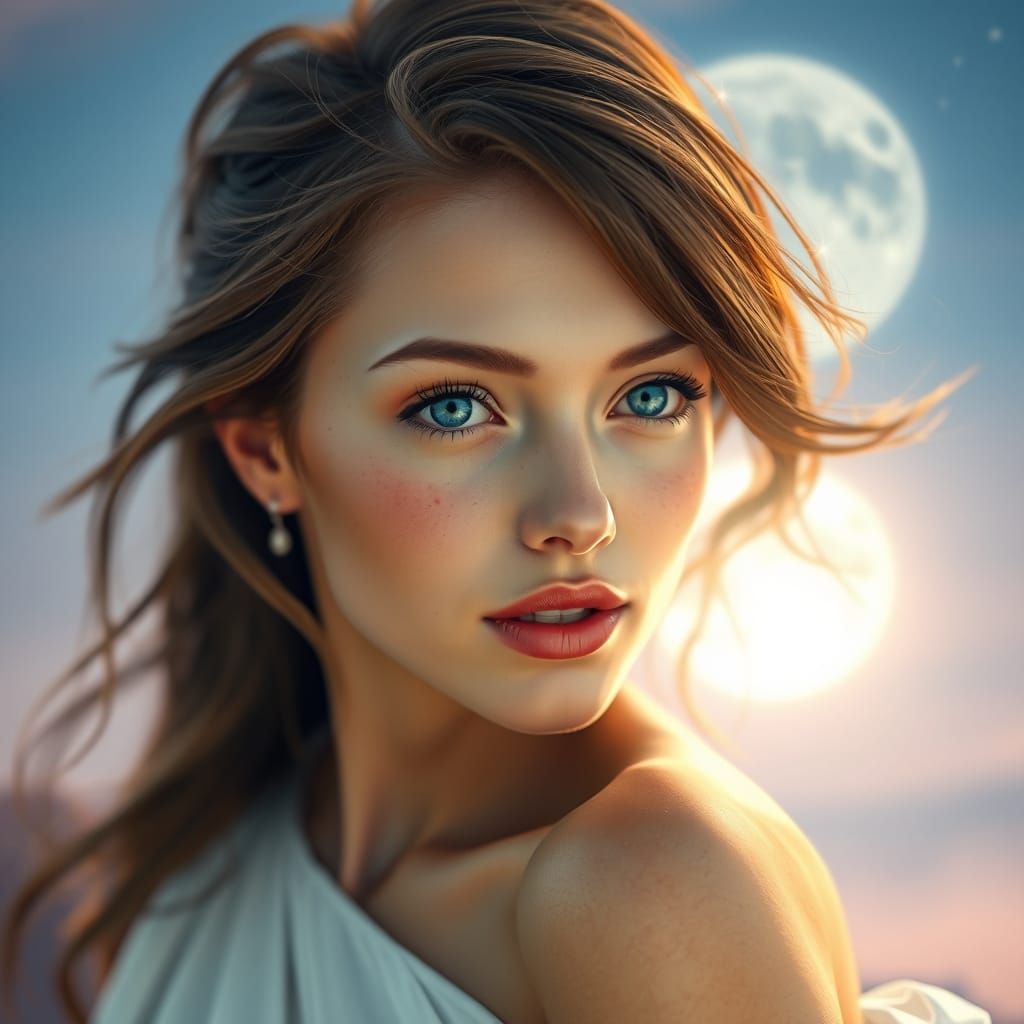 Enchanting Pop Star in Ethereal Glow