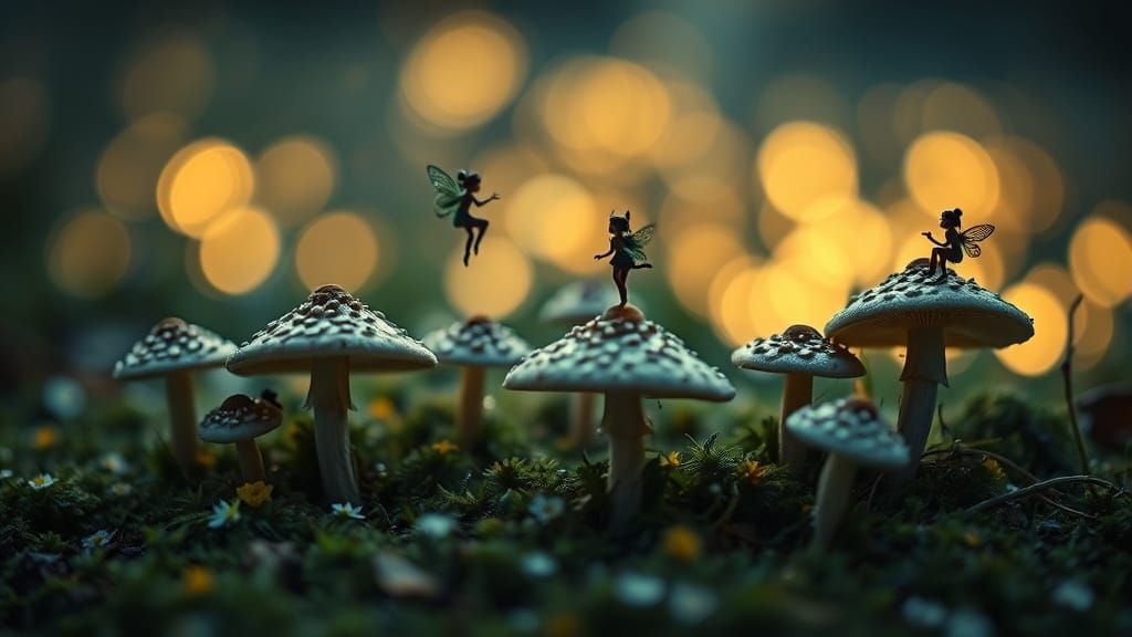 Pointillist Fairies in Summer Bloom