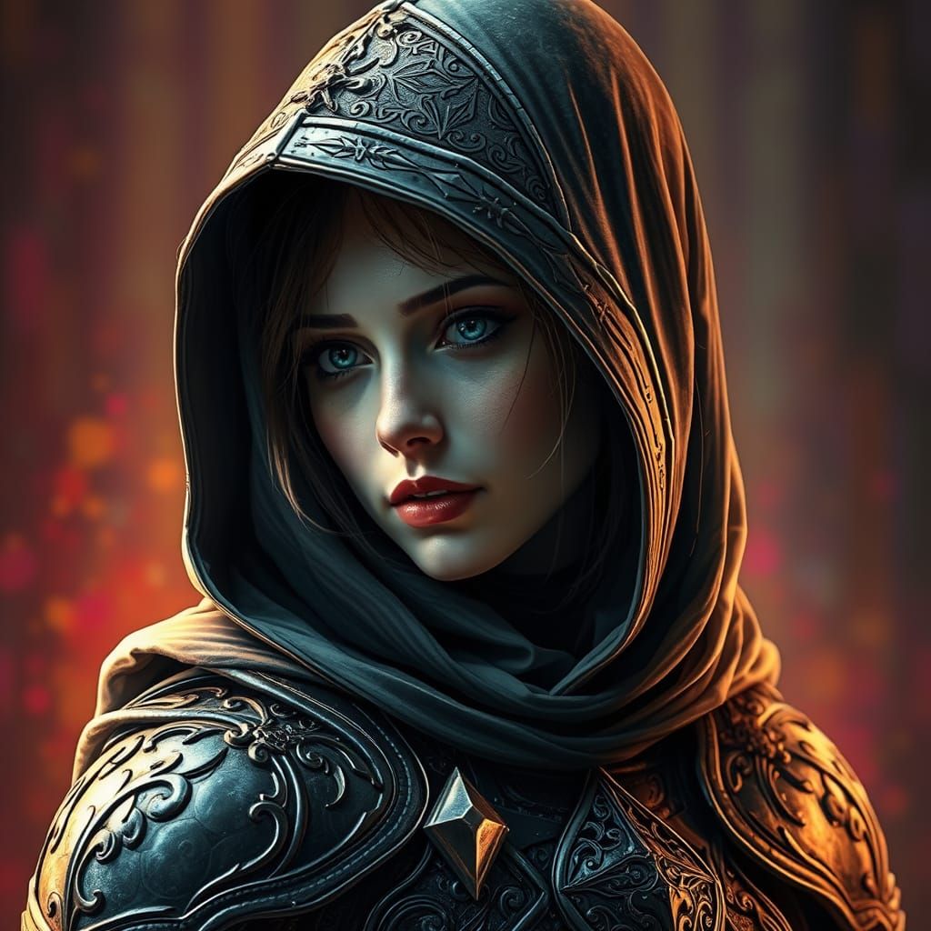 Gothic Warrior Maiden in Elegant Armor