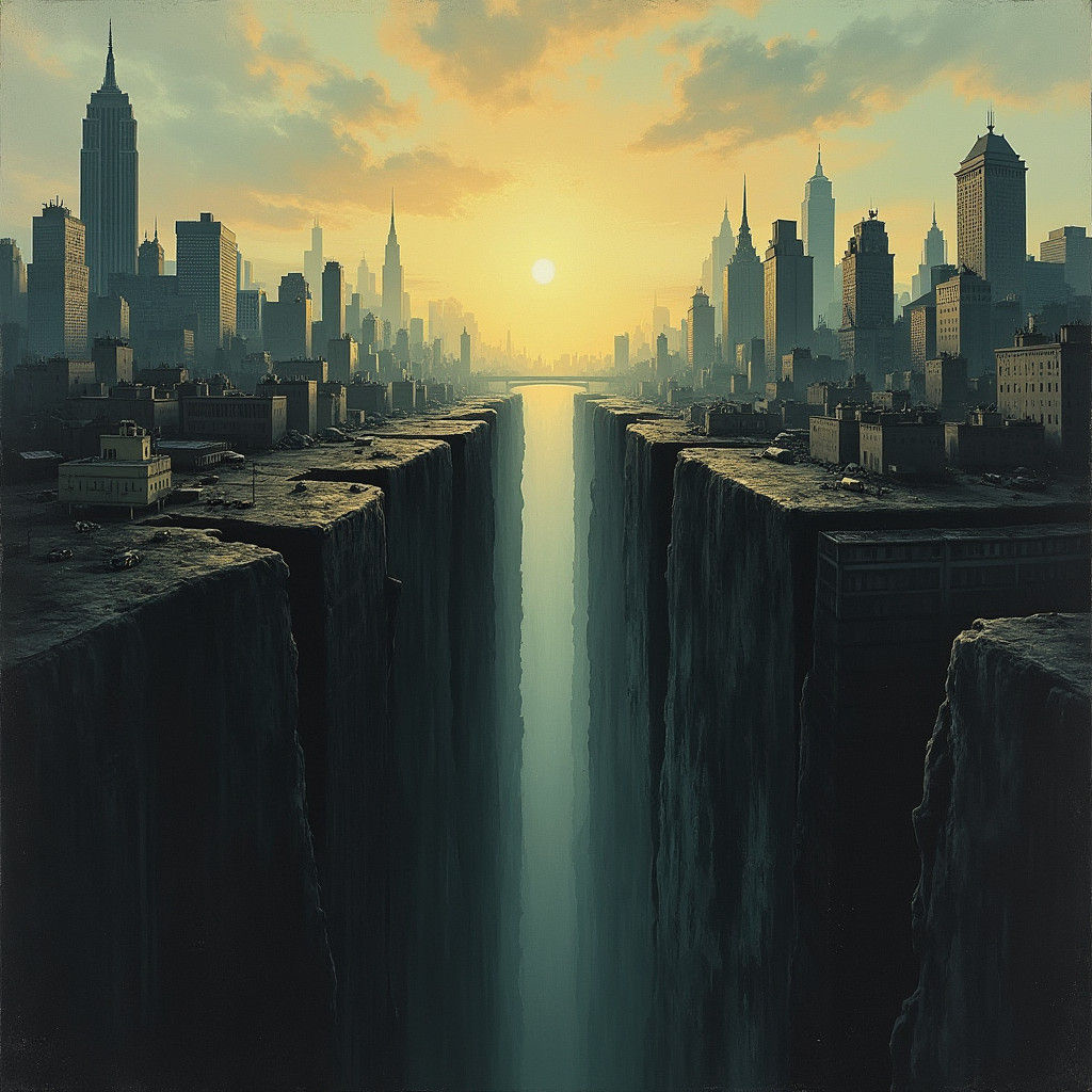 Dystopian Cityscape: Social Inequality in Gritty Realism