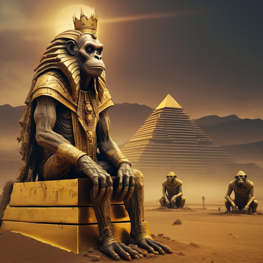 Giant Zombie Monkey Monster Clown of Ancient Egypt