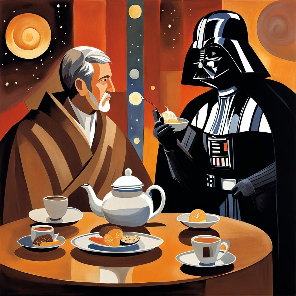 Master and Apprentice Sit for Tea