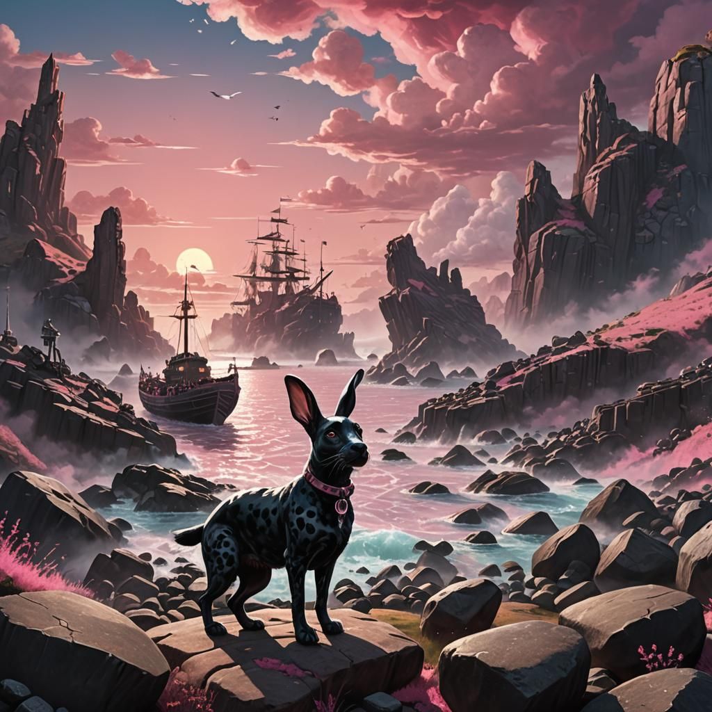 Dystopian Landscape with Rabbit and Dalmatians in Unreal Eng...