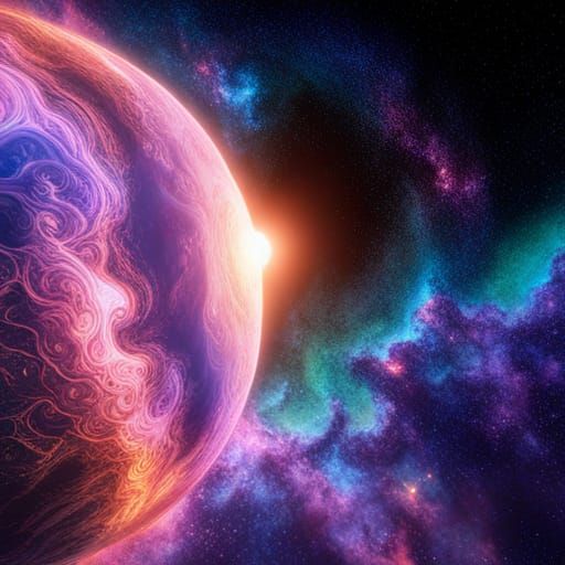 Krypton Planet: Galactic Aurora in Fantasy Space