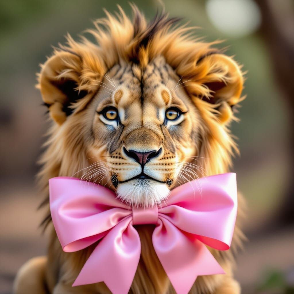 Simba of Lion King in Pink Bows