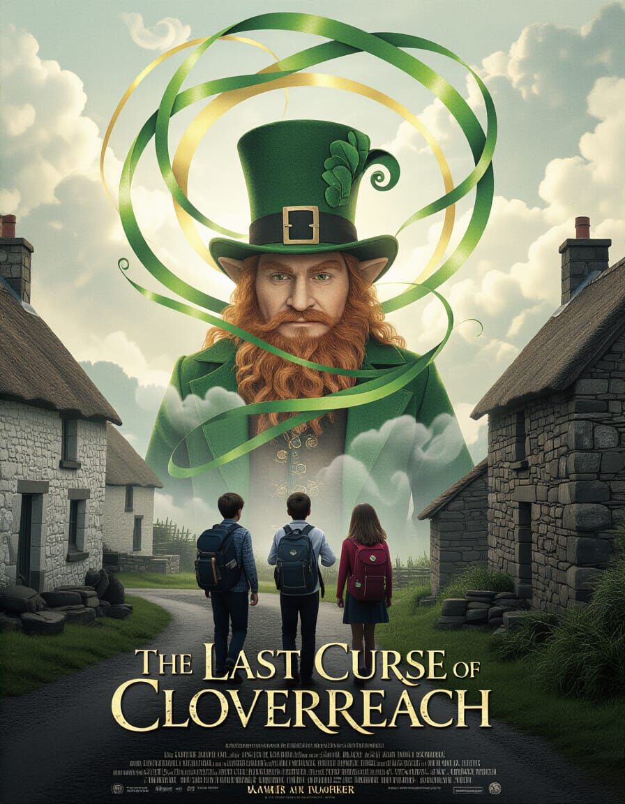 Fantasy Movie Poster: Leprechaun Adventure in Picasso Style