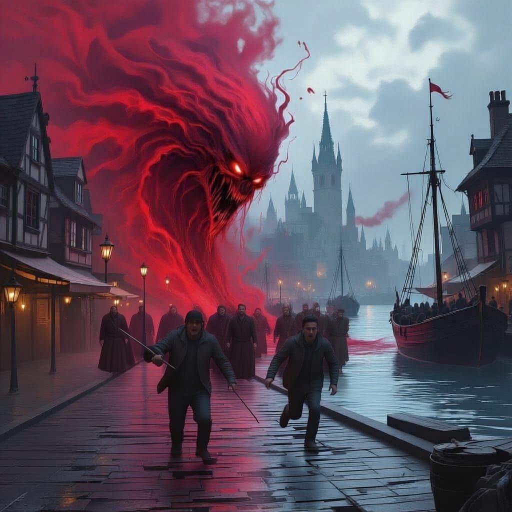 Gothic City Fish Market Terrorized by Sentient Crimson Mist