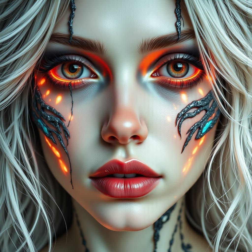 Mysterious Eyes in a Dark Cyberpunk World