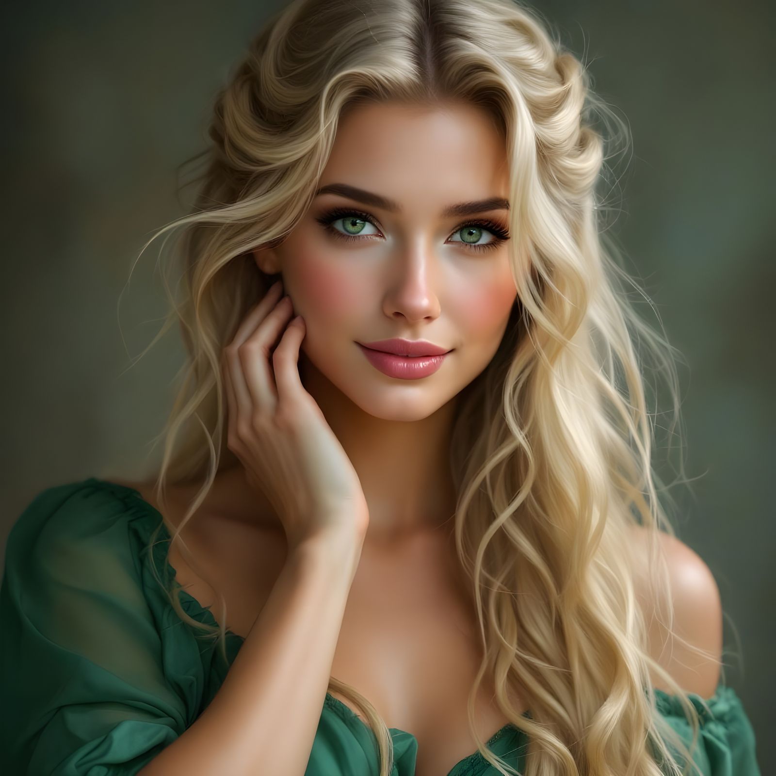 Norse Goddess Freya Portrait in Garmash Style