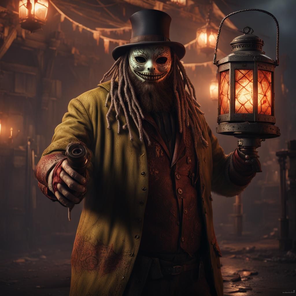 The Fiend Bray Wyatt with Lantern: Detailed Matte Painting