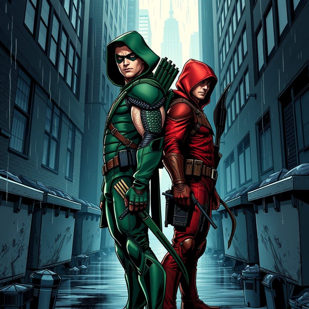 DC Comics Heroes Stand Ready in Gotham City Alleyway