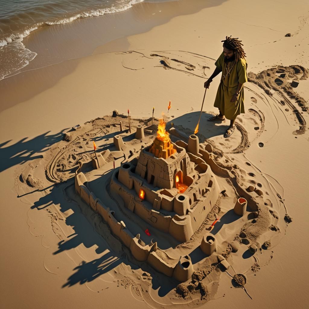 Hyper-Realistic Beach Scene: Rastafarian Artist Builds Intri...