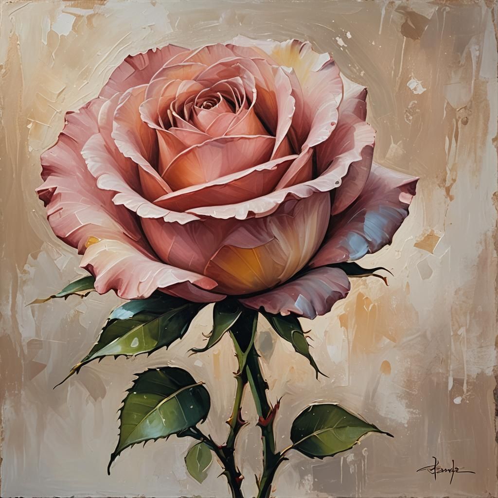 Abstract Rose Painting: Delicate Beauty in Watercolor