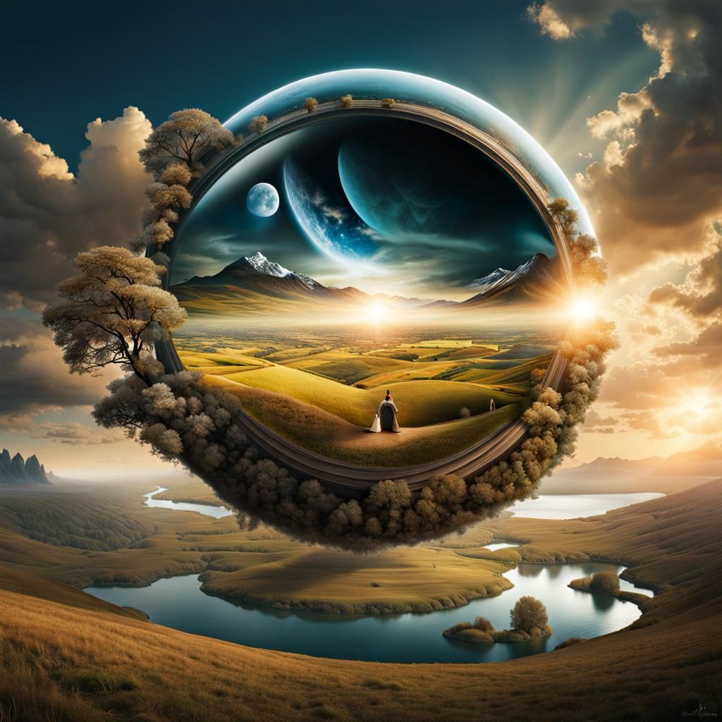 Surreal Moment of Transformation in Digital Art