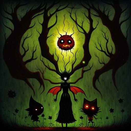 Chibi Despair: A Colorful Pop-Surrealist Vision