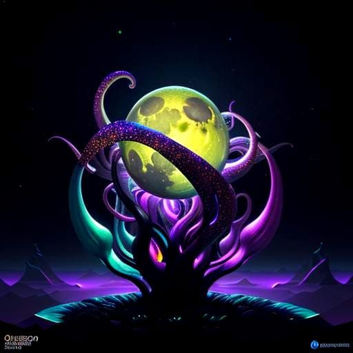 Cosmic Snooker Game with Tentacled Players