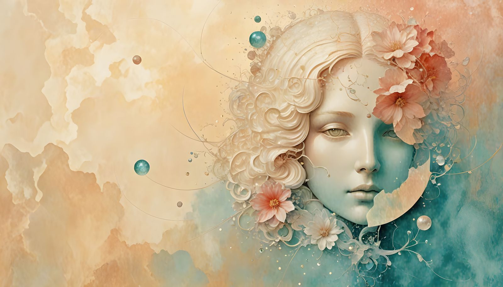 New Life on Venus, Oil Painting with Cyber Stipple Sfumato