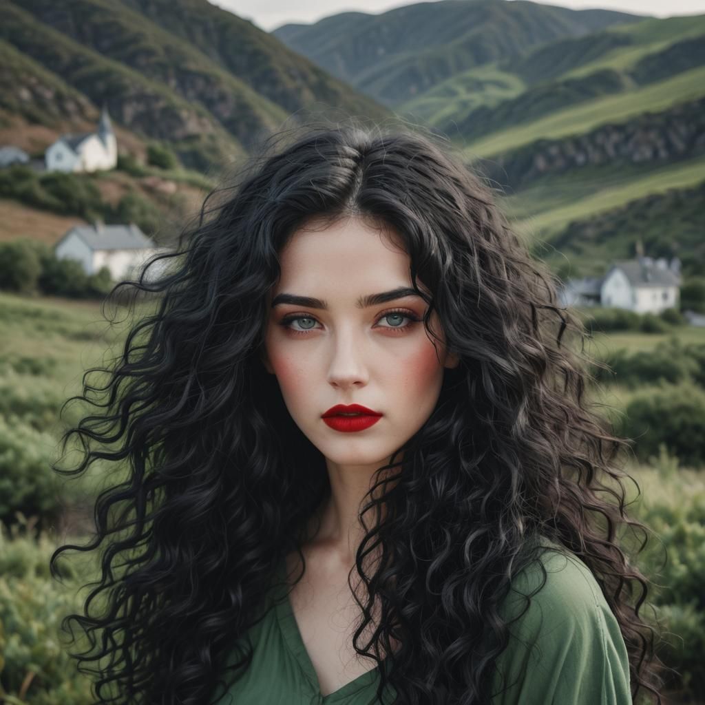 Photo-Realistic Portrait of a Woman with Dark Hair