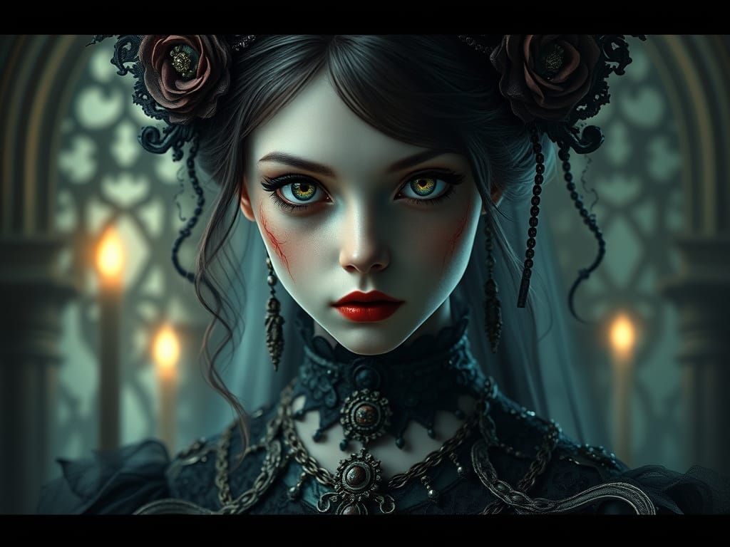 Gothic Goddess in Haunting Elegance