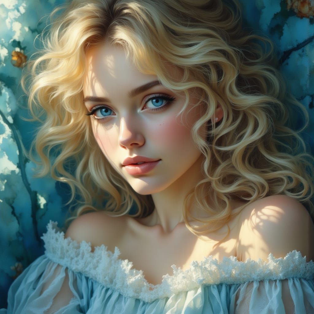 Romantic Blonde Woman Portrait 2