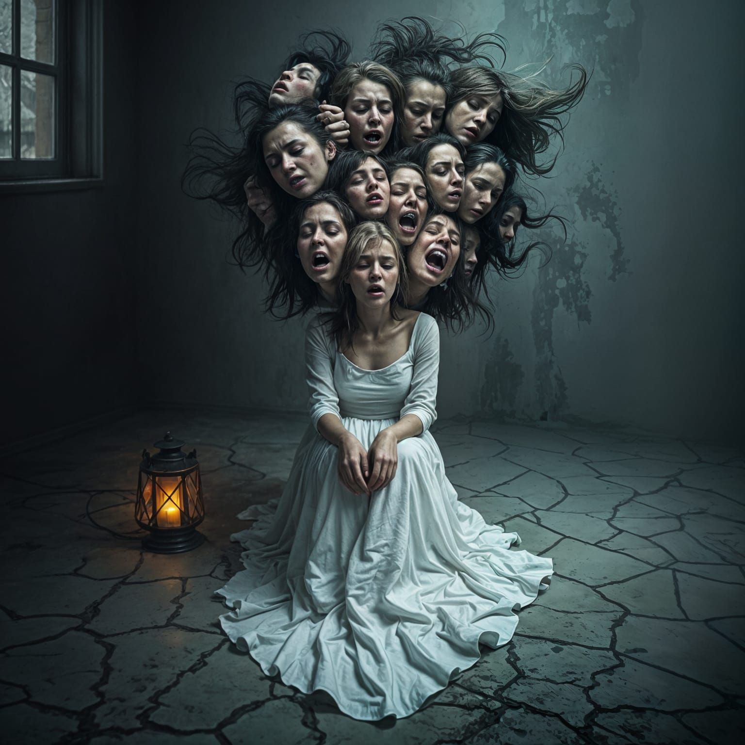 Surreal Norwegian Woman Overwhelmed by Inner Turmoil