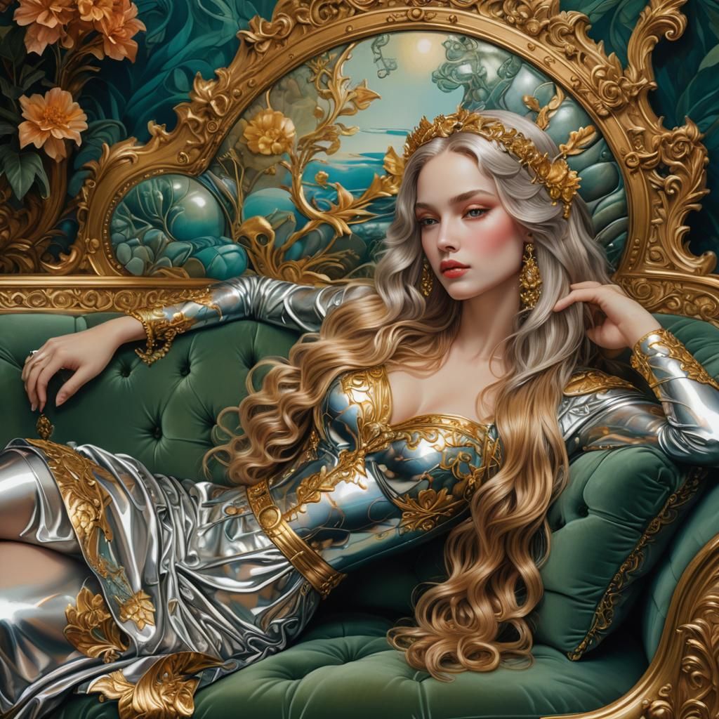 Ethereal Boudoir Scene in Luminous Hues