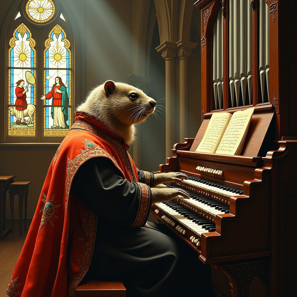 Marmot Plays Organ in Baroque Style
